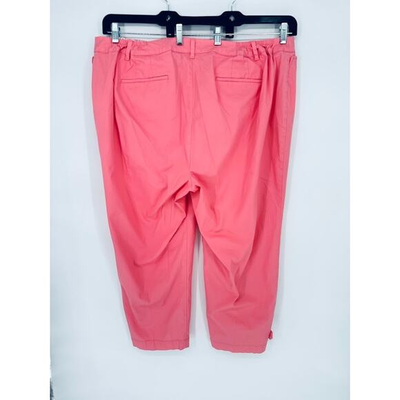 Talbots Womens Perfect Crop Pants Curvy 22W Pink Cotton Stretch Chino Beachy - Picture 3 of 9